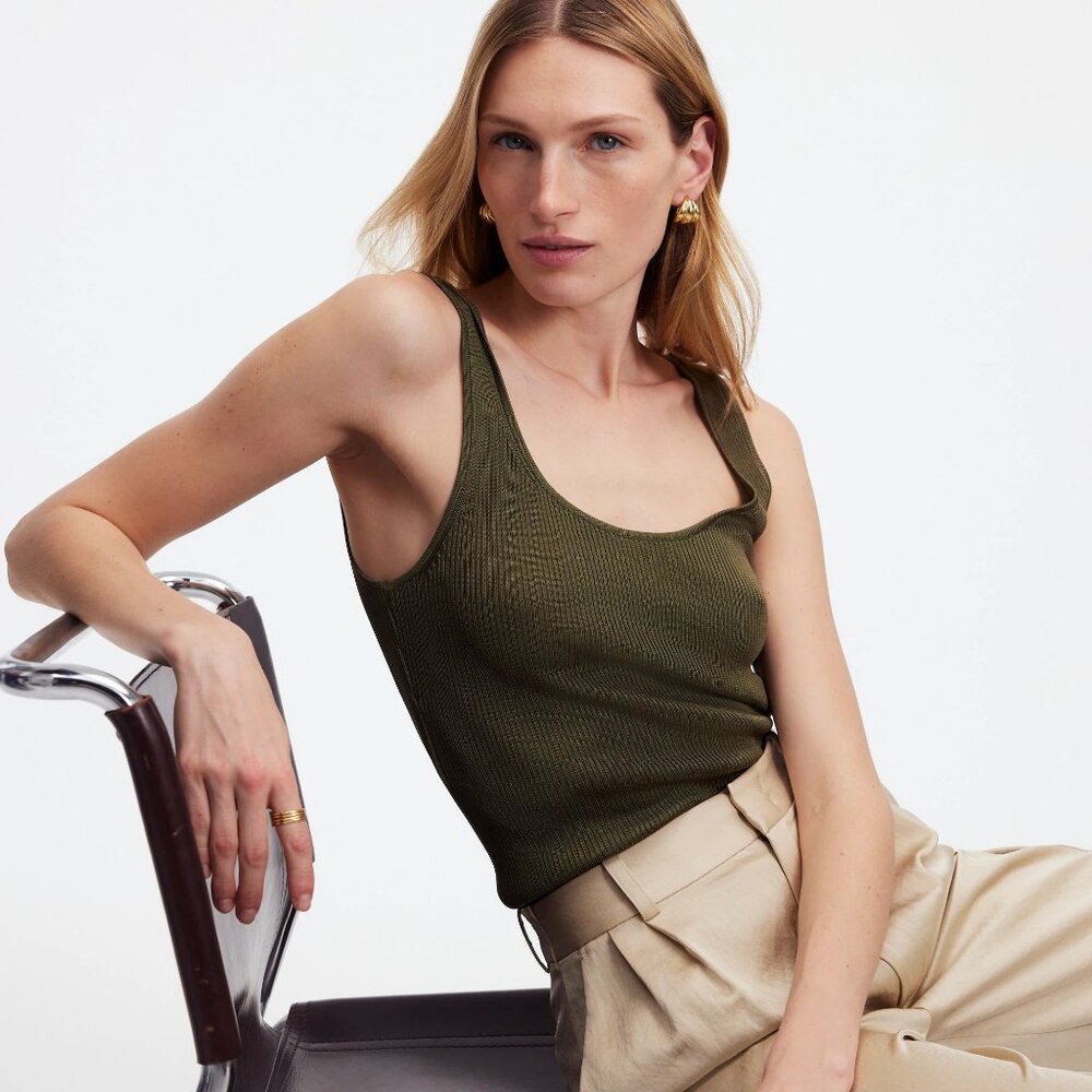 [NWT] Madewell Scoopneck Sweater Tank in Olive